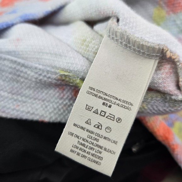 Free People Women Sweatshirt Small Blue Cropped Thinkin About You Tie Dye Orange - Picture 10 of 10